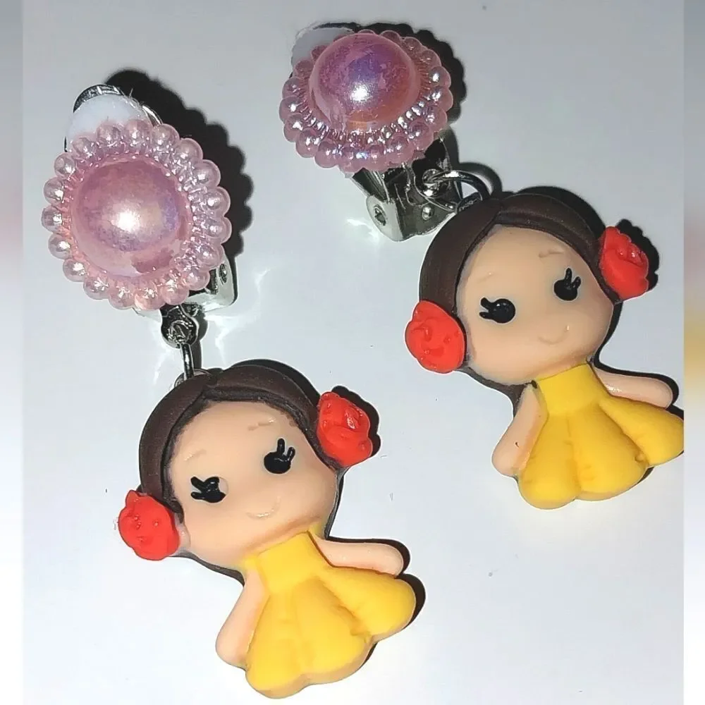 Beautiful fashion clip-on kids earrings